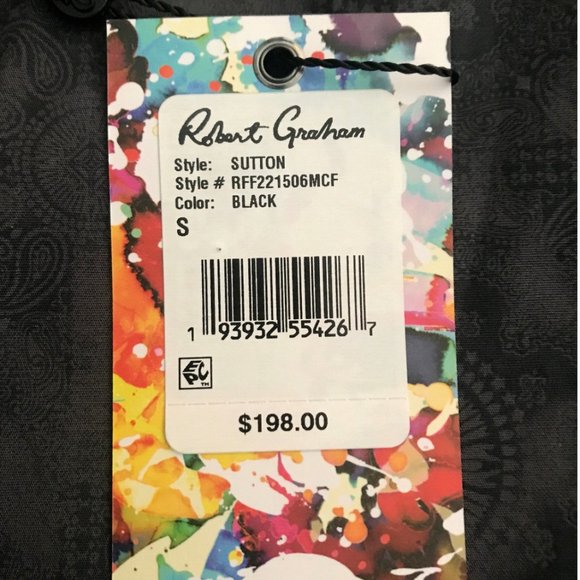 ROBERT GRAHAM SUTTON ABSTRACT LONG SLEEVE BUTTON SHIRT CLASSIC FIT $198 - Picture 4 of 14